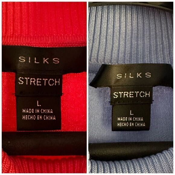 Silks Bundle of Two Silk Blend Sweaters Large Pink Blue - Picture 2 of 5